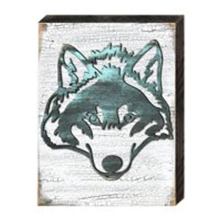 CLEAN CHOICE Vintage Wolf Face Art on Board Wall Decor CL1770801